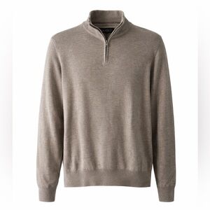 Christian Lacroix 100% Merino Wool Quarter Zip Sweater – Taupe – Men’s M